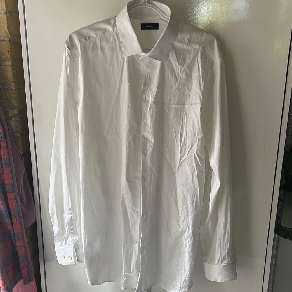 Theory Crisp White Dress Shirt 17 regular